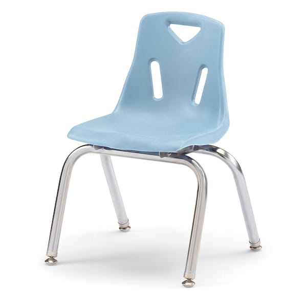 Berries Stacking Chair with Chrome-Plated Legs, 14 in. Ht, Coastal Blue